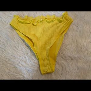 yellow high rise/ high leg bikini bottom